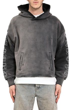Purple Oversize Heavyweight Cotton Fleece Hoodie in Black at Nordstrom, Size Small