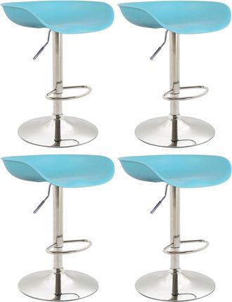 Clp Clp - Set De 4 Taburetes De Bar Anaheim De Pl&aacute;stico Azul Cromado
