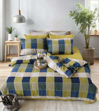 Blanc Avenue Juego de funda de edred&oacute;n 240x220 cm+ 2 FA 65x65 cm franela de algod&oacute;n