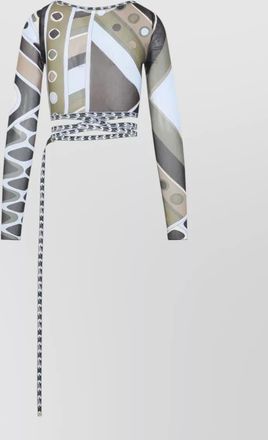 Pucci signature tulle top geometric print straps