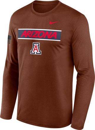 Nike Arizona 2026 Military Appreciation Legend Nike Mens Dri-FIT College Long-Sleeve T-Shirt in Brown | 02TJ2GYUAN-VZG