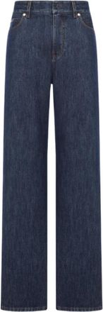 Fendi Lange Jeans - Dames - Regular Fit Jeans - Blauw - XS - Katoen - Jeans