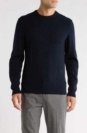 Robert Barakett Ovalon Crewneck Cotton Sweater in Navy at Nordstrom Rack, Size Xx-Large