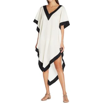 Valimare Aria High-Low Crepe de Chine Cover-up Dress in Off White at Nordstrom, Size Small