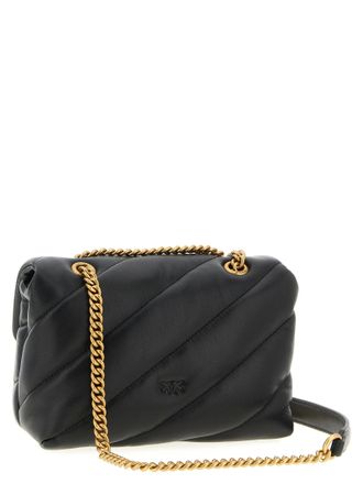 Pinko Quilted Nappa Leather Crossbody Bag - Black