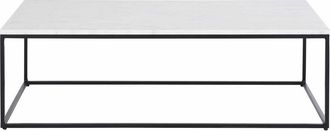 Maisons du monde Mesa de centro de mármol blanco y metal negro L.110