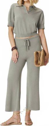 Splendid Christa Cropped Knit Pants In Eucalyptus