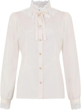 Alessandra Rich Poplin Blouse - Dames - Overhemden - Wit - S - Katoen - Overhemden