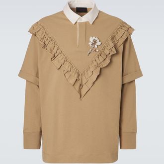 Simone Rocha Ruffled cotton polo shirt