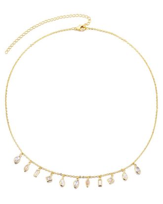 Adornia Adornia 14K Plated Crystal Multi Shape Dangle Necklace