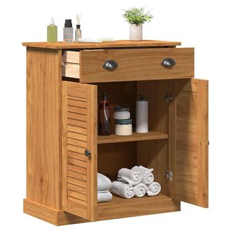 Berkfield Home Modern Bathroom Cabinet Honey brown 68 x 34 x 80 cm Solid pine wood