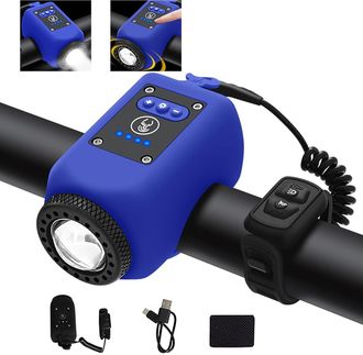 OEM Clacson Elettronico Per Bicicletta Con Luce, Mini Campanello Per Bicicletta Elettrica Con 6 Suoni, Faro Ricaricabile Tramite Usb-c, Volume Regolabile/