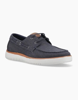 Hush Puppies Mens Daniel Mens Boat Shoes - Navy Canvas - Size: 11