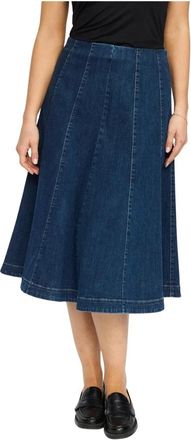 2-Biz Donkere Denim A-lijn Rok - Dames - Spijkerrokken - Blauw - XL - Denim - Rokken