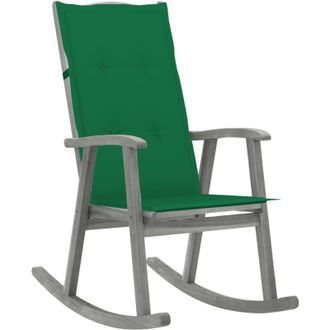 vidaXL Baloi&ccedil;o Silla Con Almohadillas Acacia Gris Masivo - 252900