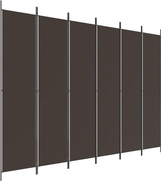 vidaXL Biombo divisor de 6 paneles de tela marrón 300x220 cm Vidaxl