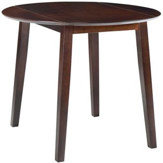 vidaXL Drop-leaf Dining Table Round MDF Brown vidaXL