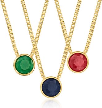 Ross-Simons Bezel-Set Birthstone Necklace in 18kt Gold Over Sterling
