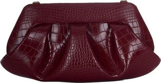 Themoirè Prune Emera Croco Handbag