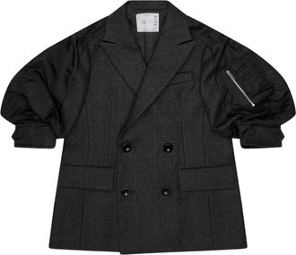 sacai Giacca doppiopetto a quadri - Nero