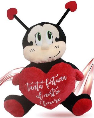 Trade Shop Trade Shop - Mariquita Peluche 55 Cm Con Corazon Buena Suerte Regalo San Valentin 95387