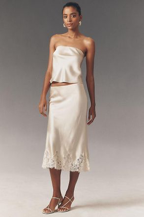 Reformation Carolina Silk Lace Midi Skirt