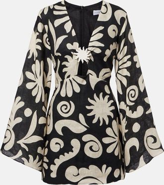 Cala de la Cruz Vera printed linen minidress
