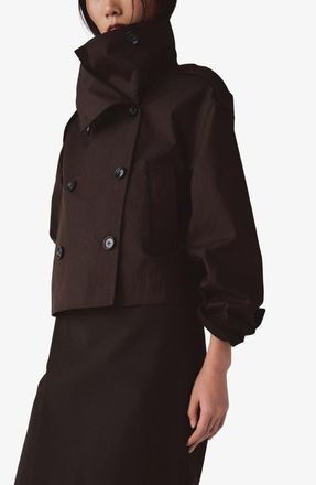 Mango Crop Trench Jacket in Chocolate at Nordstrom, Size X-Large