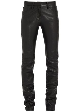 AARON ESH Slim-leg Leather Trousers - Black - 6 (UK6 / XS)