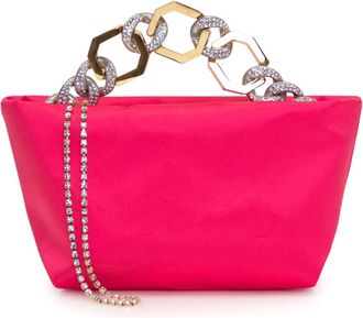 Gedebe Roze Satijnen Ketting Handtas - Dames - Handtassen - Roze - ONE Size - Satijn - Tassen
