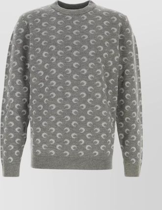 Marine Serre wool blend jacquard crewneck jumper