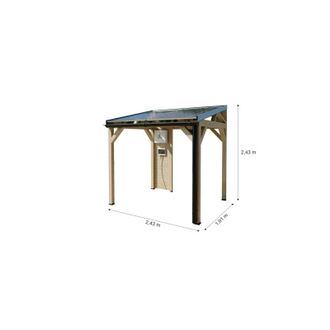 Foresta Cochera Con Sistema Fotovoltaico, 1,82 X 2,33 M, Techo Con Paneles De 1 Kw, Madera Tratada T&eacute;rmicamente - Wt1823th Foresta