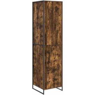 vidaXL Armario 2 Pcs Roble Humo 50 X 50 X 200 Cm Madera Contrachapada Vidaxl