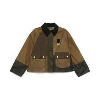 Barbour Light Jackets, female, Brown, Size: S Olive Brown Corduroy Collar Jacket