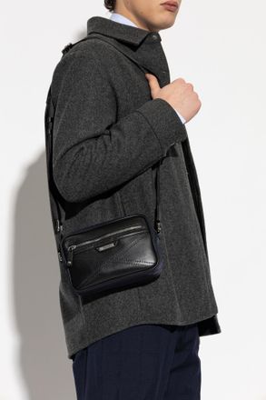 Iceberg Shoulder Bag With Logo, Mens, Black