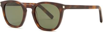 Saint Laurent Tortoiseshell Oval-frame Sunglassess, Sunglasses, Brown