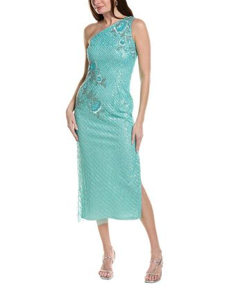 Adrianna Papell Sleeveless One Shoulder Midi Dress
