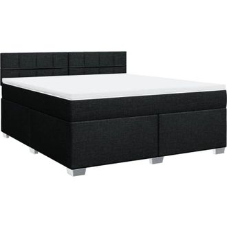 vidaXL Vidaxl - Cama Box Spring Con Colch&oacute;n Tela Negro 180x200 Cm