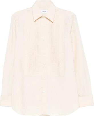 Lardini Paethos Textured Shirt - Heren - Zakelijke Overhemden - Beige - L - Overhemden