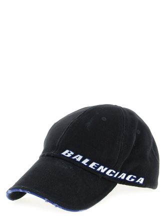 Balenciaga Logo-Embroidered Baseball Cap - Black