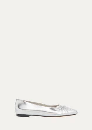 Vince Dany Ruched Leather Ballet Flats