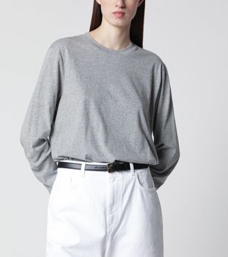 R&oacute;he Light grey m&eacute;lange long-sleeve T-shirt