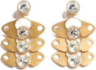 Valentino Garavani Earrings, female, Multicolor, Size: ONE SIZE Crystal Embellished Pierced Earrings