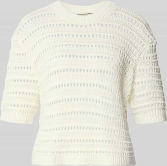 OPUS Regular Fit Sweatshirt mit Lochmuster Modell Mina in Offwhite, Gr&ouml;&szlig;e L