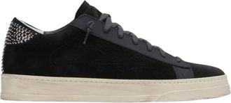 P448 Sportschoen met Studs op de Hak - Dames - Sneakers - Zwart - 39 EU - Leer - Schoenen