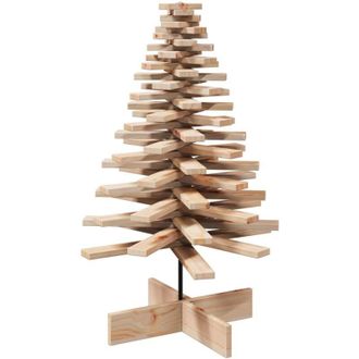 vidaXL vidaXL Albero di Natale Decorativo in Legno 100 cm Legno Massello Pino