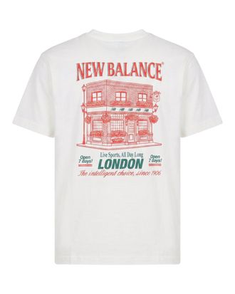 New Balance London-Inspired Graphic Cotton T-Shirt - White