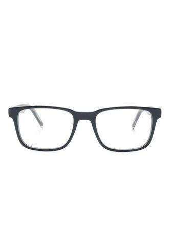 Tommy Hilfiger rectangle-frame glasses - men - Recycled Acetate/Bio Acetate - 54 - Blue