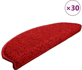 vidaXL vidaXL Tappetini per scale 30 pz 65x21x4 cm rossi semicircolari grandi