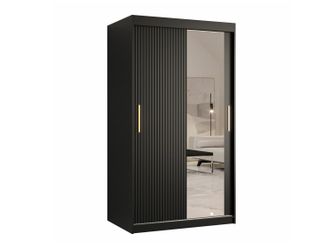 Mirjan24 Armario Anulio I, Negro, 200x100x62cm, Puertas De Armario: Correderas, N&uacute;mero De Estantes: 5